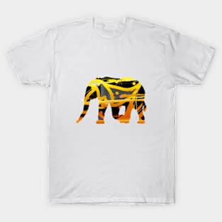 golden silver elephant abstract digital painting T-Shirt